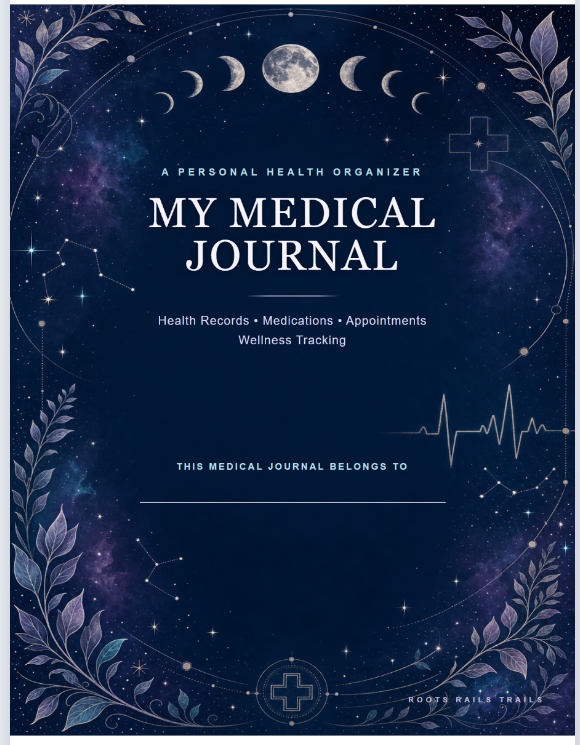 My Medical Journal celestial printable and fillable digital download
